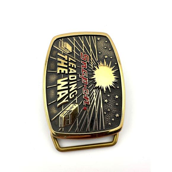 Snap-On 1988 Limited Edition Solid Brass Belt Buckle SSX-1232 Leading The Way - Picture 4 of 8